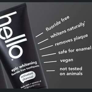 Hello Travel Size Toothpaste One Piece With Charcoal New